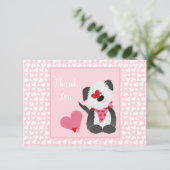 Danke Puppy Heart Pattern Pink White (Stehend Vorderseite)