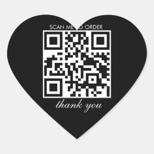 Danke QR-Code Shopping Boutique Geschäft Herz-Aufkleber