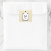 Danke Quadratischer Aufkleber (Tasche)
