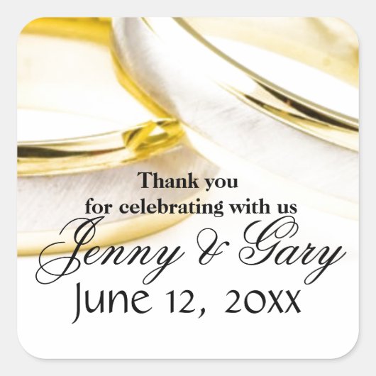 Danke Quadratischer Aufkleber (Vorderseite)