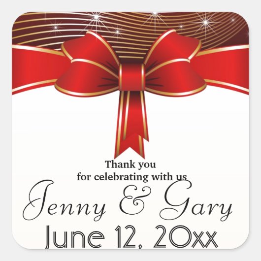 Danke Quadratischer Aufkleber (Vorderseite)