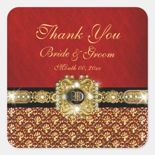 "Danke!" Quadratischer Aufkleber (Vorderseite)