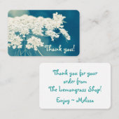 Danke, Queen Anne's Lace Aquamarin Custom Visitenkarte (Vorne/Hinten)