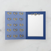 Danke, Quilt Square, Gelb Blau, Blumendruck Karte (Innenseite)