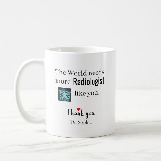 Danke Radiologe Benutzerdefinierter Name Kaffeetasse (Links)