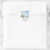 *~* DANKE Rainbow Mountain Tree AR11 Quadratischer Aufkleber (Tasche)