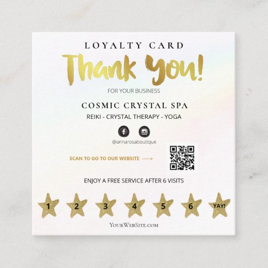 *~* Danke, Rainbow QR Punch Treuekarte (Vorderseite)