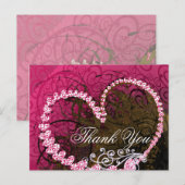 Danke Rasberry Hearts Postkarte (Vorne/Hinten)