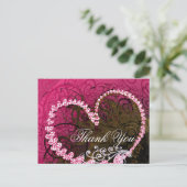Danke Rasberry Hearts Postkarte (Stehend Vorderseite)