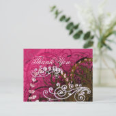 Danke Rasberry Hearts - Postkarte (Stehend Vorderseite)