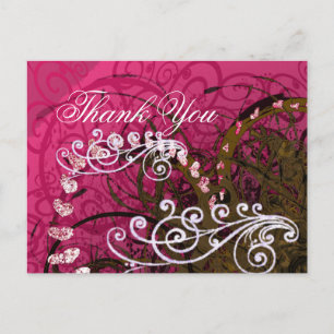Danke Rasberry Hearts - Postkarte
