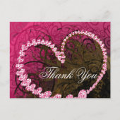 Danke Rasberry Hearts Postkarte (Vorderseite)