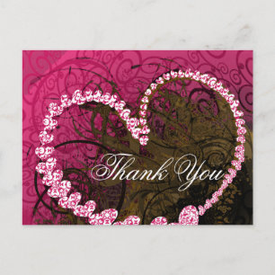 Danke Rasberry Hearts Postkarte