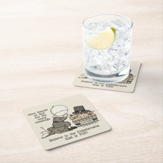 Danke Rechteckiger Pappuntersetzer (Vor Ort)