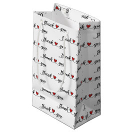 Danke, Red Hearts on White Kleine Geschenktüte