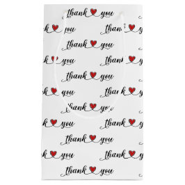 Danke, Red Hearts on White Kleine Geschenktüte