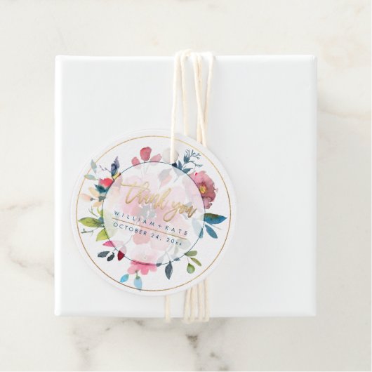 Danke, Red Ombre Rose Geschenkanhänger (Beispiel)