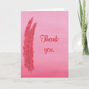 Danke, Red Pink Feathers, Hochzeitskarten Dankeskarte