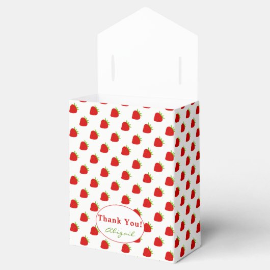 Danke | Red Strawberry Pattern Zelt Fevor Box Geschenkschachtel (Geöffnet)