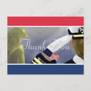 Danke   Red White Blue Strip US Veteran Art Postkarte