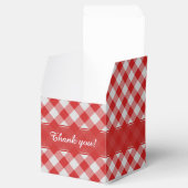 "Danke", Red/White Gingham Karos Pattern Geschenkschachtel (Geöffnet)