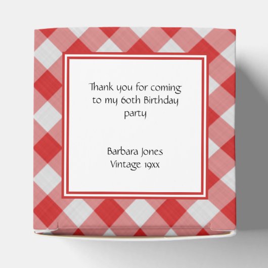 "Danke", Red/White Gingham Karos Pattern Geschenkschachtel (Oben)