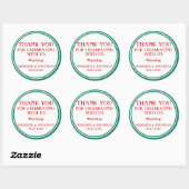 Danke, Red White Green Wedding Stickers (Blatt)