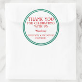 Danke, Red White Green Wedding Stickers (Tasche)