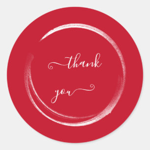 Danke, Red White Wedding Brautparty Runder Aufkleber