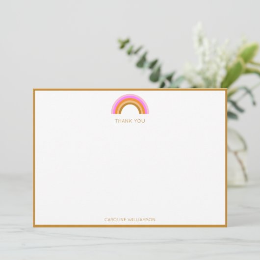 Danke Regenbogen Geburtstagsfeier Personalisiert B (Stehend Vorderseite)