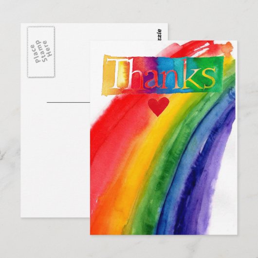 Danke Regenbogen Postkarte (Vorne/Hinten)