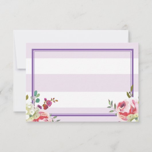 Danke religiöser lila Streifen-Blumenkarten (Rückseite)