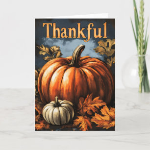 Danke Retro Pumpkin Erntedank Feiertagskarte