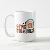 Danke Retro Rainbow Erntedank Kaffeetasse (Links)