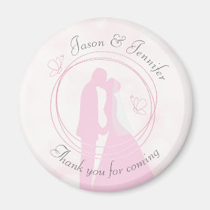 Danke Romatischer Träumerischer Rosa Hochzeit Gebo Magnet