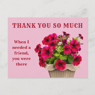 Danke Rosa Blumen Postkarte