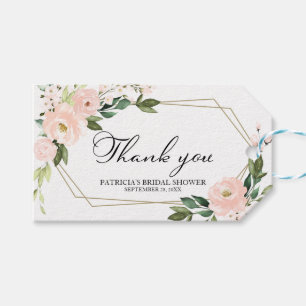 Danke - Rosa Blüten Geometrisch Geschenkanhänger