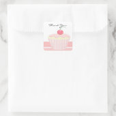 Danke rosa Cupcake Quadratischer Aufkleber (Tasche)