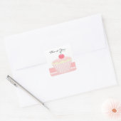 Danke rosa Cupcake Quadratischer Aufkleber (Umschlag)