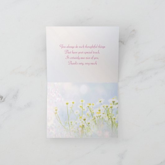 Danke, Rosa Gerbera daisy Card Dankeskarte (Innenseite)