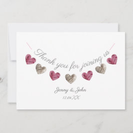 Danke rosa Herzhochzeitsjahrestagskarte