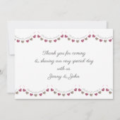 Danke rosa Herzhochzeitsjahrestagskarte (Rückseite)