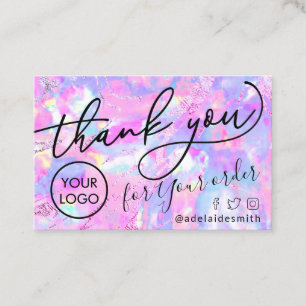 Danke rosa lila Opal Visitenkarte