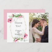 Danke | Rosa Pflaume Botanisches FOTO Rahmen (Vorne/Hinten)