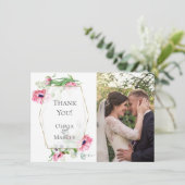 Danke | Rosa Pflaume Botanisches FOTO Rahmen (Stehend Vorderseite)