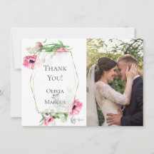 Danke | Rosa Pflaume Botanisches FOTO Rahmen