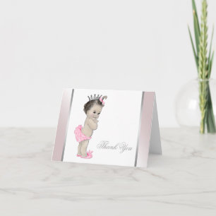 Danke, rosa Prinzessin Baby Mädchen Dankeskarte
