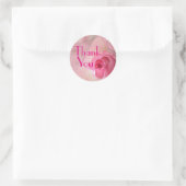 Danke / Rosa Rose Runder Aufkleber (Tasche)