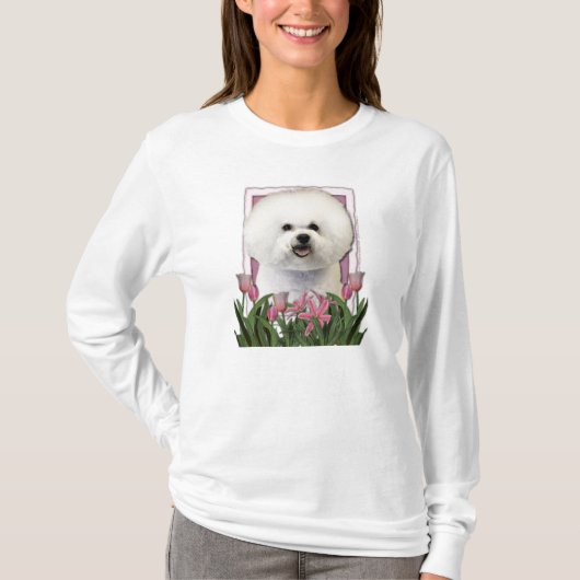 Danke - rosa Tulpen - Bichon Frise T-Shirt (Vorderseite)