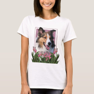 Danke - rosa Tulpen - Sheltie T-Shirt